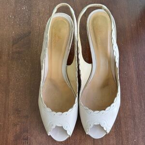 Handmade in Italy Women's Light Dust Pink Peep-Toe Slingback Shoes